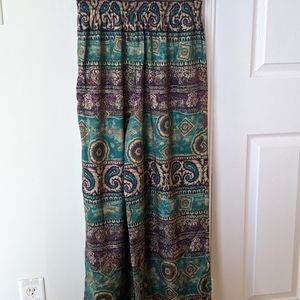 Wide leg printed pants